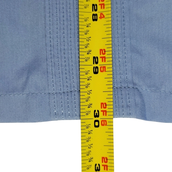 Haband Guayabera Shirt Men Size 3XL Blue Front Zip Short Sleeve 4 Front Pockets - Picture 8 of 11